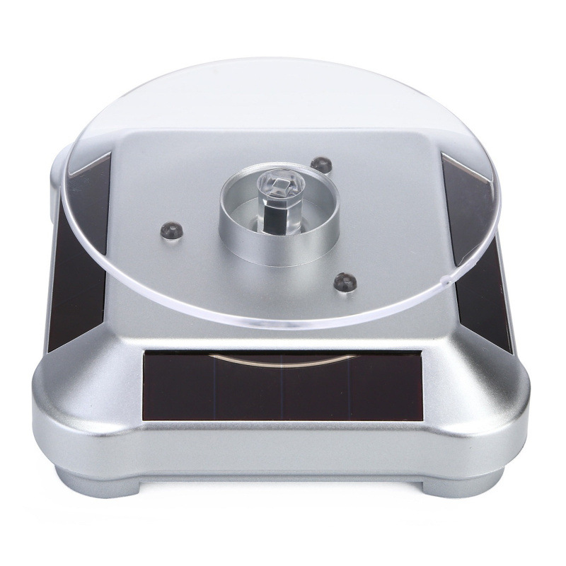 热卖太阳能旋转展示架 亚克力七彩发光旋转盘 有机玻璃360转托盘