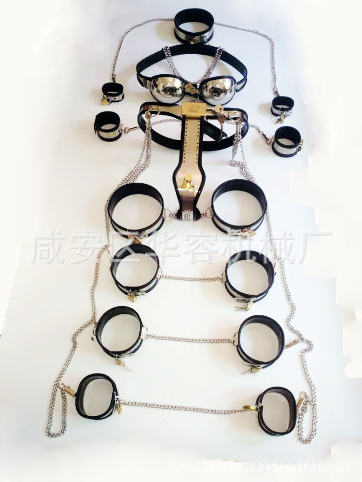 9件套贞操带贞洁带不锈钢女用操带配件乳罩衣铁奶罩不锈钢乳罩衣