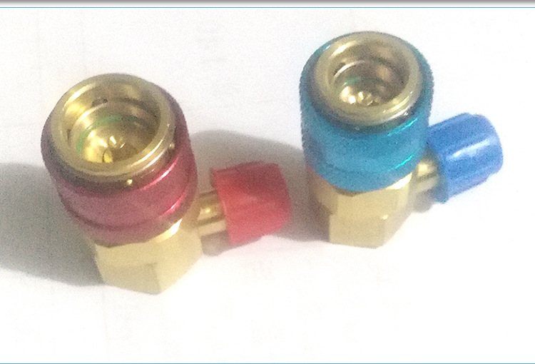 厂家直销 家用空调配件 加氧快速接头90度 制冷配件