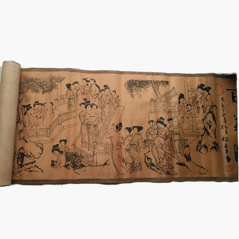 仿古工艺品中堂挂画百子图百佛图百鸟图百虎图装饰字画