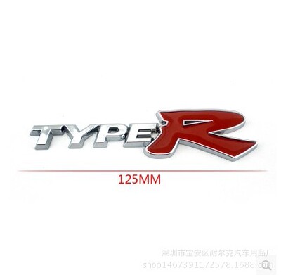 typer改装字母车贴太普儿赛车版本田车标typer车尾贴中网贴改装标