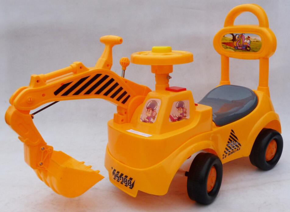 新款 儿童小型挖土机可坐可骑 宝宝工程车 挖挖机 玩具音乐