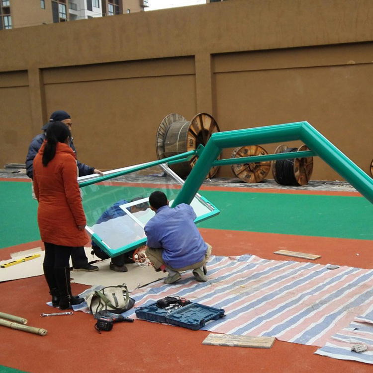 地埋/预埋篮球架 立柱横臂圆管&phi