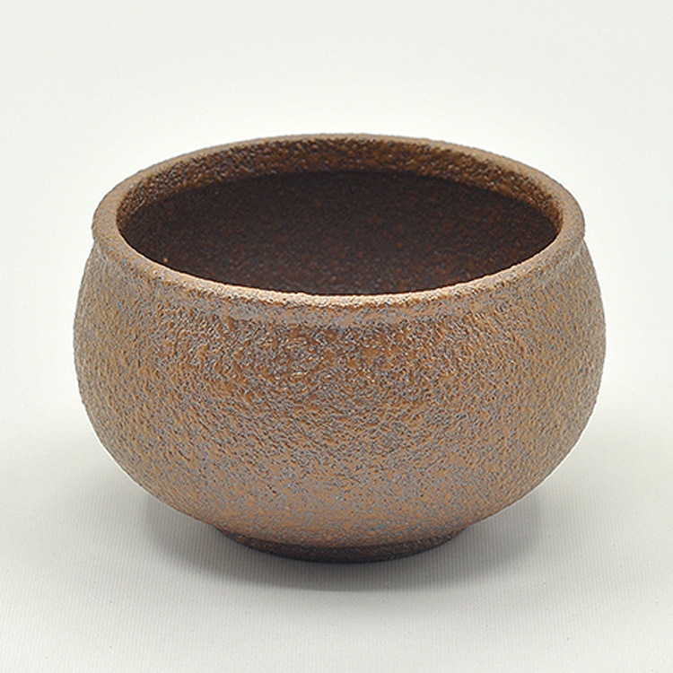 粗陶个人杯家居圆口仿古品茗杯主人杯陶器花盆花器壶承陶壶