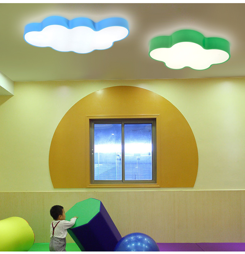 云朵灯简约儿童男孩女孩卧室房间灯彩色幼儿园游乐场餐厅led灯具
