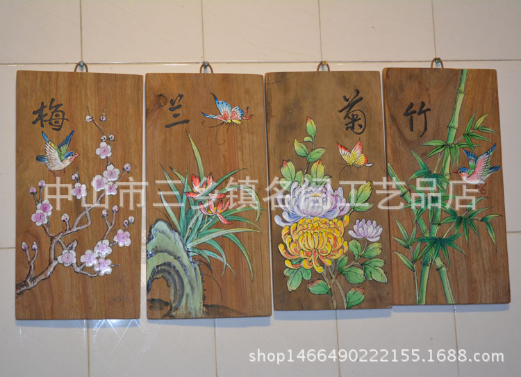 风化木板画天然香樟木原现货手绘创意挂件雕