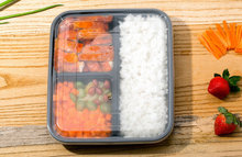 三格透明餐盒 打包盒 一次性塑料餐具 加厚环保午餐盒 餐具套装