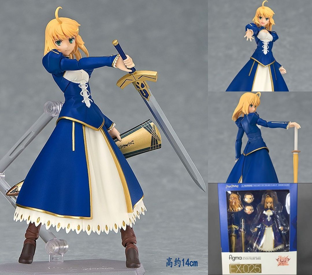 命运之夜 figma025 蓝礼服塞巴 关节可动saber 手办 摆件 模型