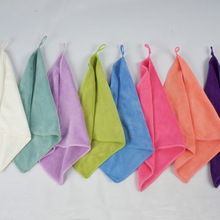 擦手巾挂式超细纤维加厚纯色柔软吸水方巾厨房手巾毛巾
