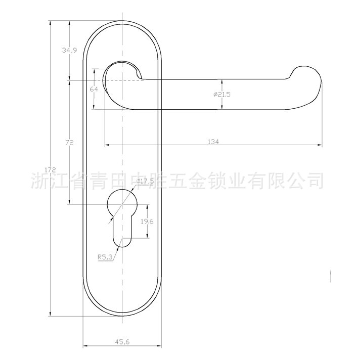 【s100-203】面板门把手 黑色喷漆塑料防火门锁 执手锁防盗门拉手