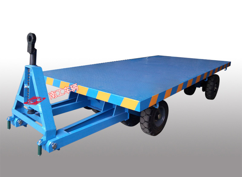 牵引架加长叉车轮胎15吨重型平板拖车 叉车尾挂拖挂式全挂平板车