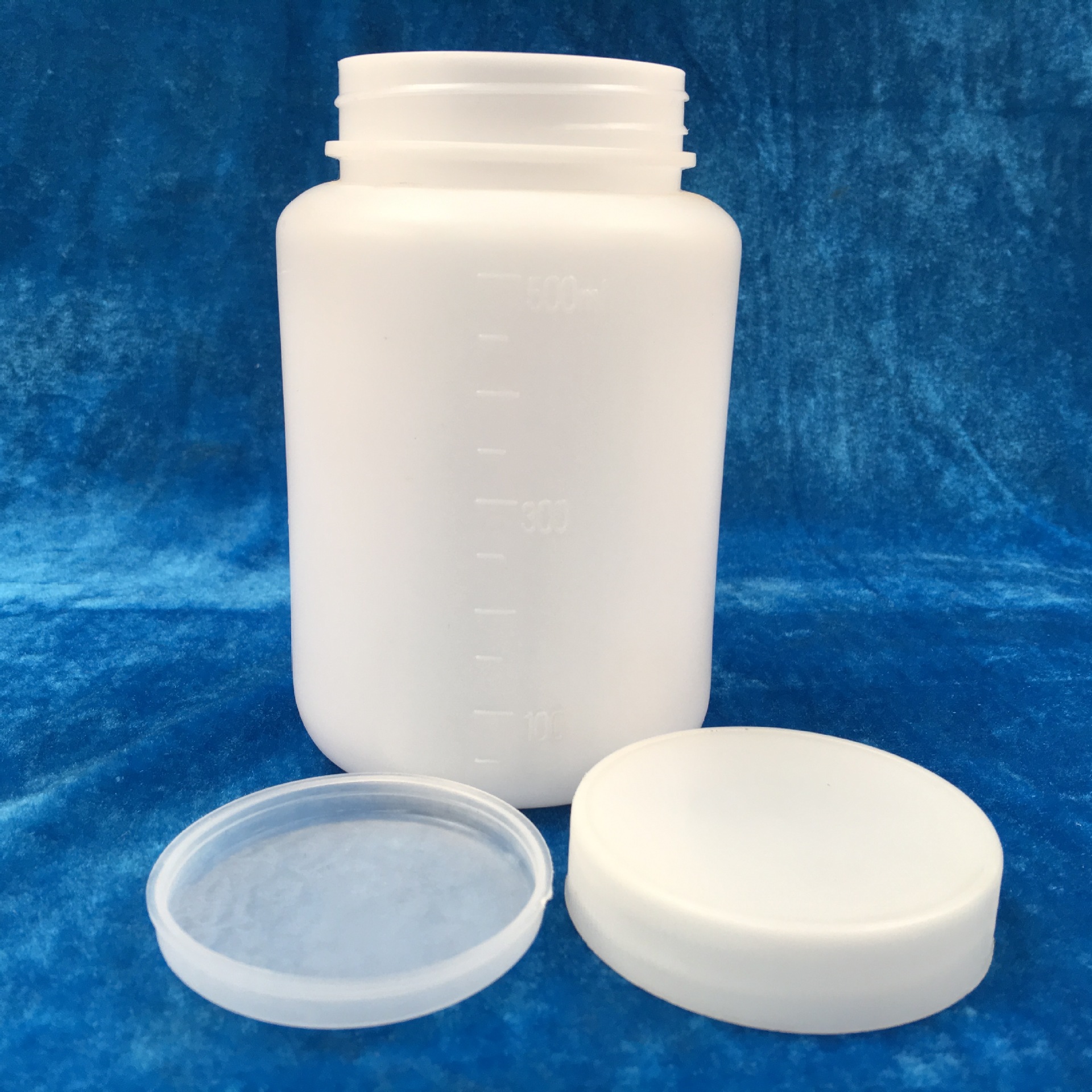 现货供应500ml大口塑料瓶试剂瓶带内塞带的度化学包装塑料瓶