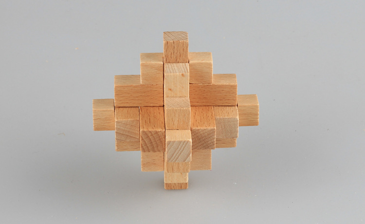 15根小菠萝 精品榉木古典益智玩具l鲁班孔明锁 趣味解锁礼物