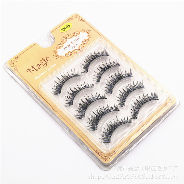 New Color Cross False Eyelashes Handmade Five Pairs Eye Tail Pull Long Eyelash Fashion Stage Makeup