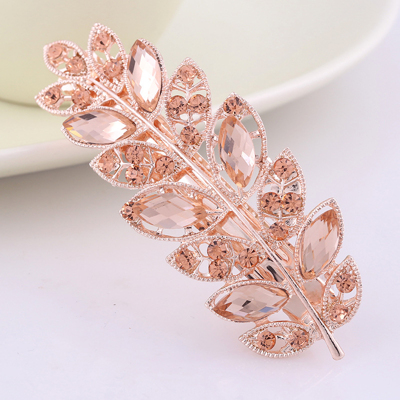 Large Korean Style Crystal Diamond Spring Ponytail Rhinestone Hairpin Headdress Flower Barrettes Horizontal Clip Ornament Wholesale