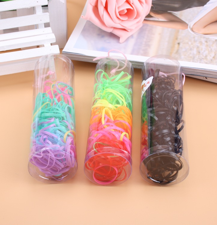 大桶装一次性小皮筋 韩版不易断黑色发圈发绳 儿童发饰头饰批发