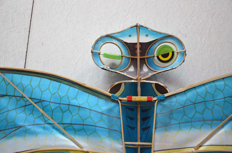 传统纯手工竹子骨架立体装饰风筝仿真丝材质彩绘精品立体蜻蜓风筝