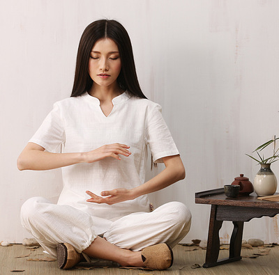 康愫雅新款夏季白色棉麻瑜伽服瑜珈套装女短袖打坐居士禅修服