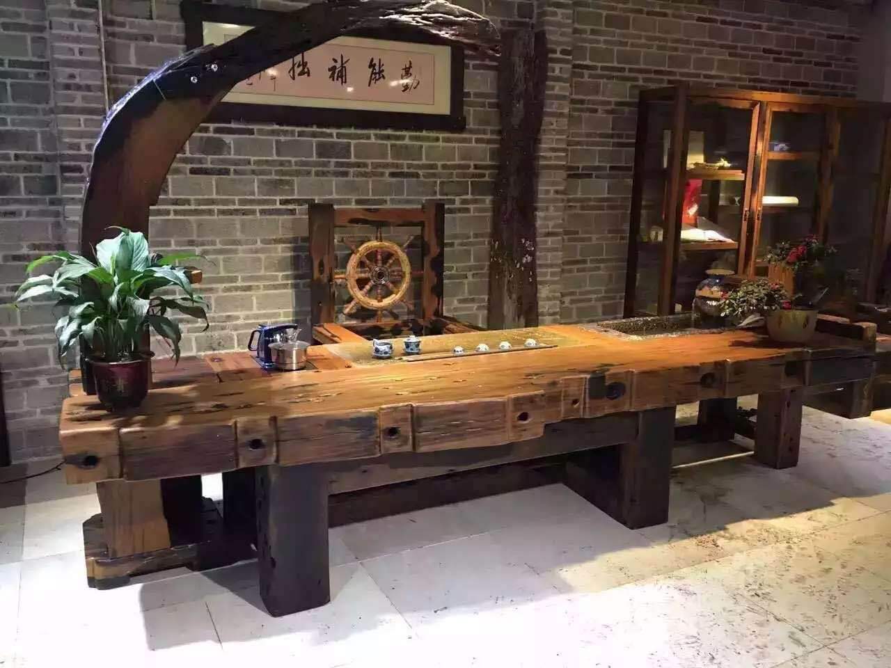 【家居】 - 老船木茶桌 船木家具厂家直销