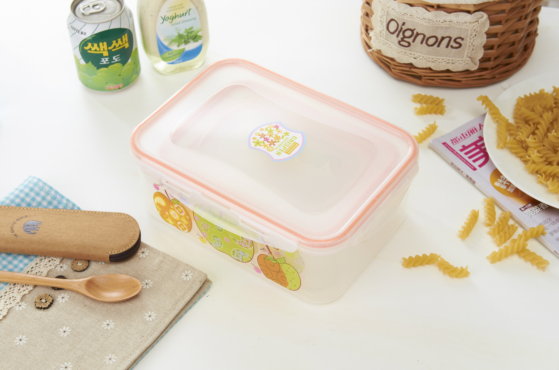 塑料按扣式保鲜盒 食品密封盒 长方形饭盒 收纳盒储物