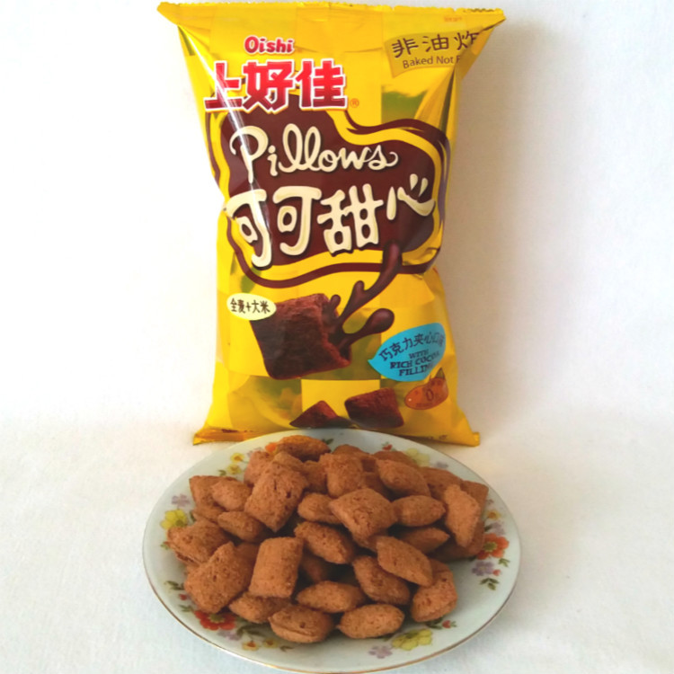 上好佳非油炸可可甜心 巧克力夹心味 70g 膨化食品 热卖零食