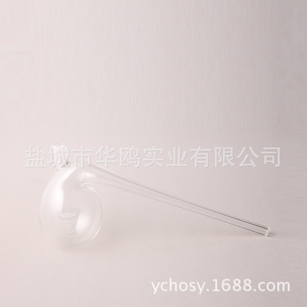 华鸥曲颈瓶1000ml 厂家批发具塞曲颈瓶1l加厚高硼硅高透明曲颈瓶