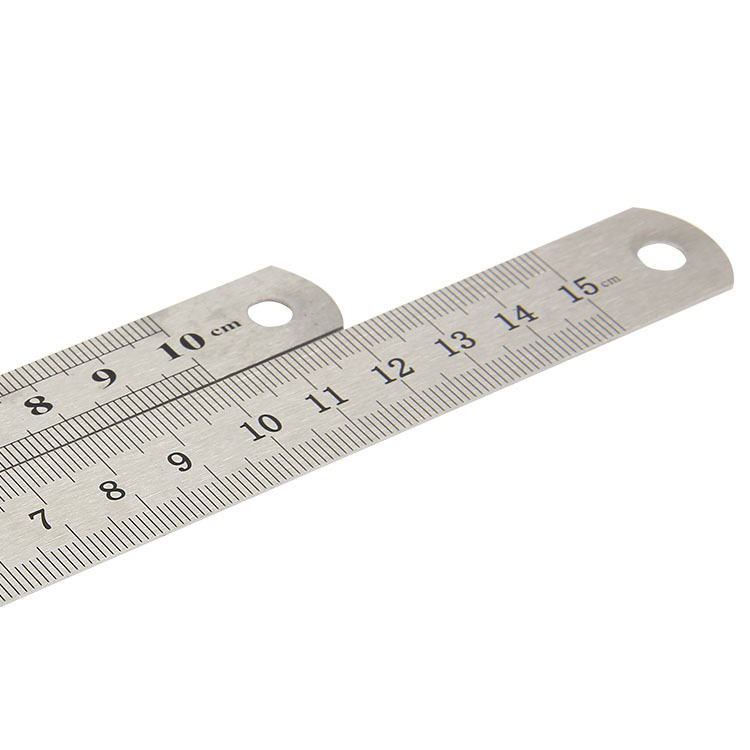 办公尺子专业加工10cm-20cm 标准不锈钢板尺子直尺双面办公钢尺
