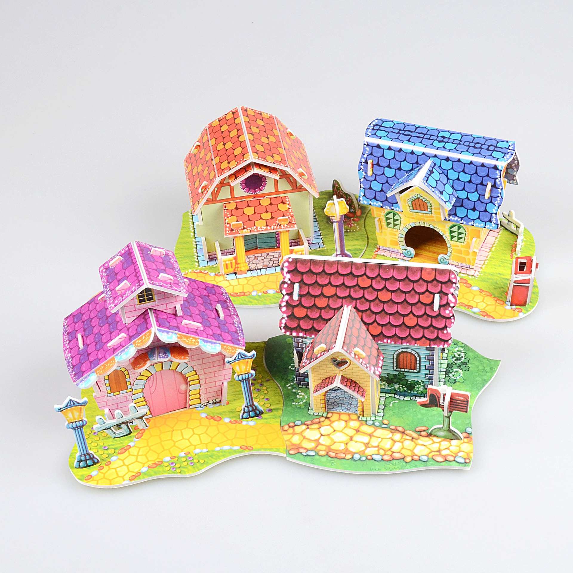 3d立体纸拼图 diy儿童智力玩具 手工迷你屋小礼品幼儿园奖品