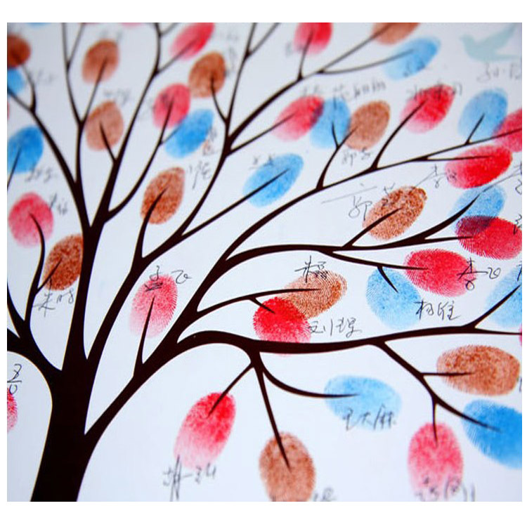 指纹签到画指纹树创意指纹签到树 葡萄藤蔓 嘉宾签名册 qdh-16