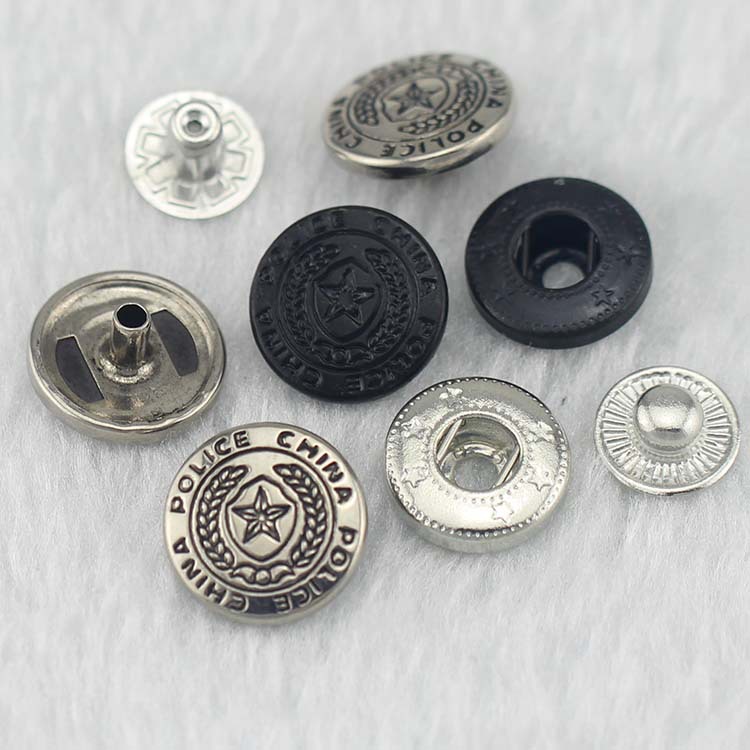 批发标志五角星纽扣扣子 新式保安协警治安 铜包钮扣,全铜四合扣