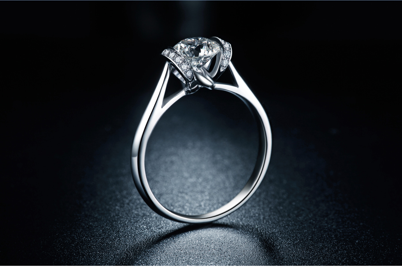 个性设计优雅钻石婚戒戒托 伴钻夹镶显钻 复古小众 开票另加税点