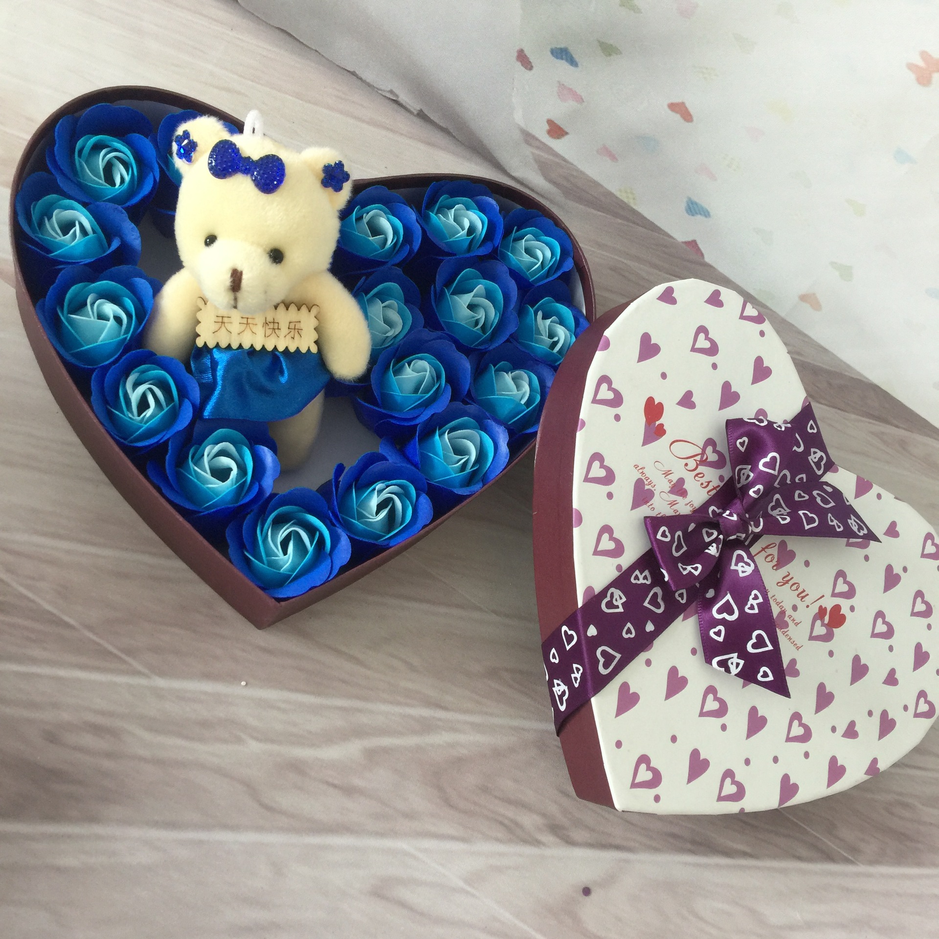 创意51朵香皂玫瑰花渐变色礼品礼物包装盒送情人diy七夕节香皂花