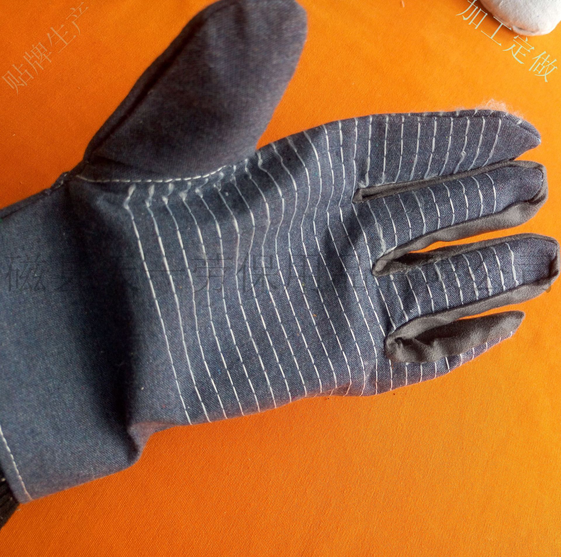 加密灰帆布耐磨价格实惠满里全衬24帆布手套处理布手套 特价销售