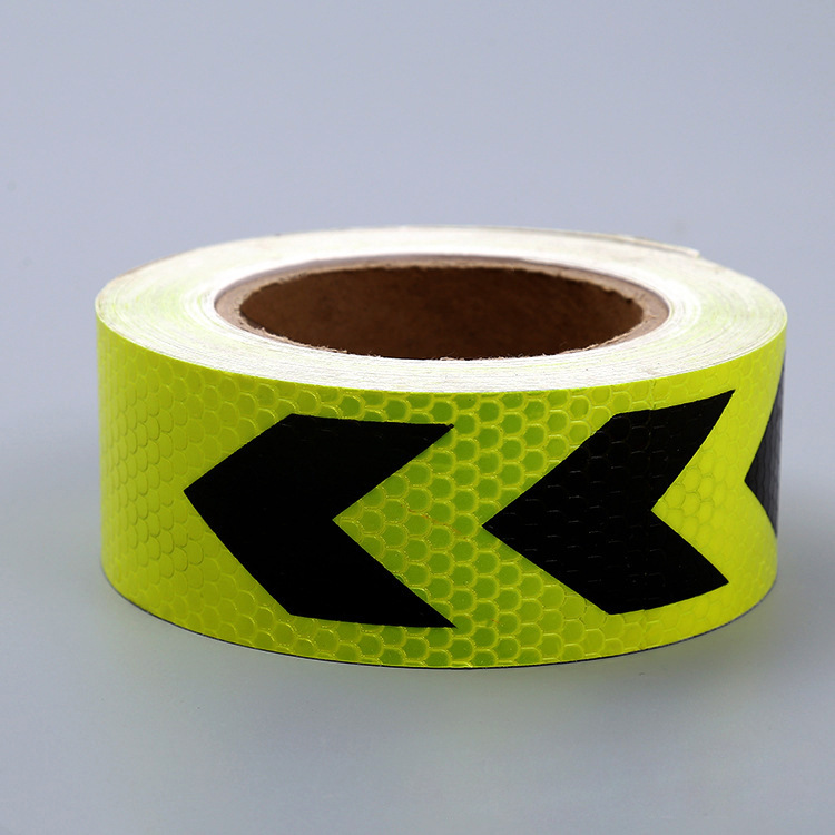 【晶格反光膜反光贴纸反光胶带六边形反光贴条箭头胶带警戒条定做】价