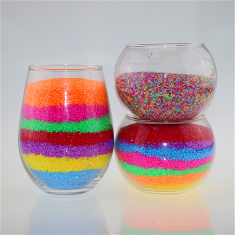 彩色沙子 彩色细沙多肉植物铺面砂装饰品石子沙画彩砂许愿砂装饰