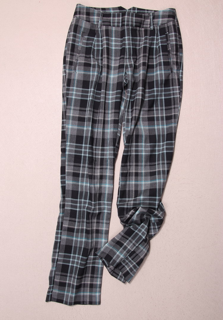 特 秋款新款原单 格纹双口袋休闲裤