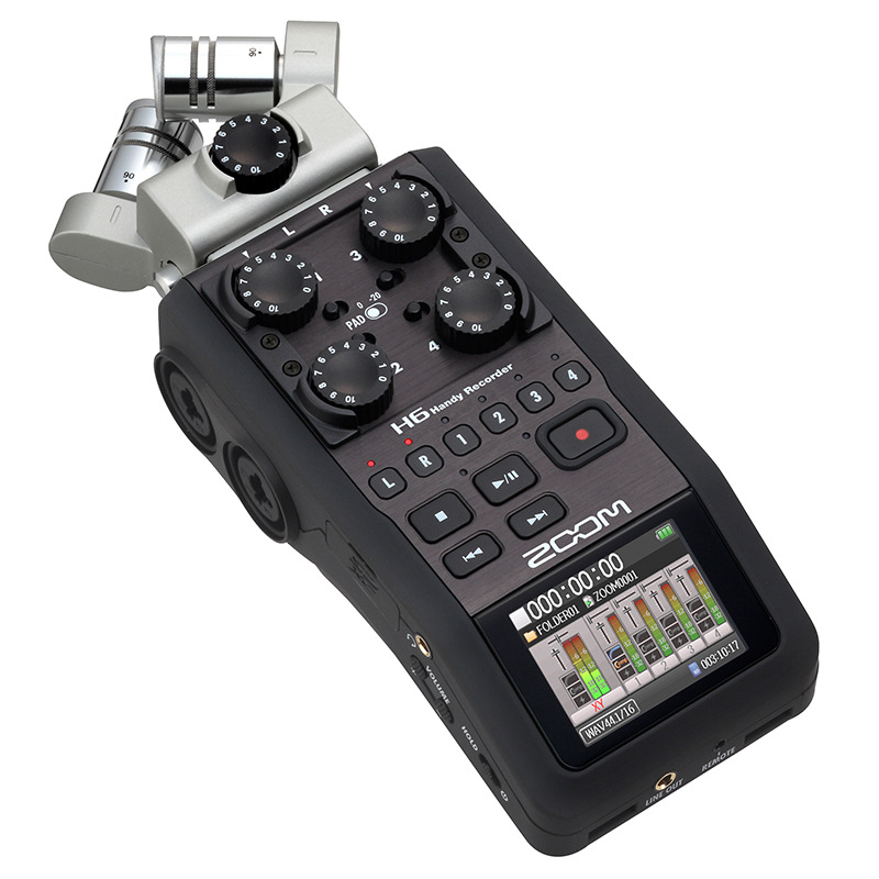 zoom h6 新闻采访 便携专业手持 数字录音机 录音机 h4n升级款