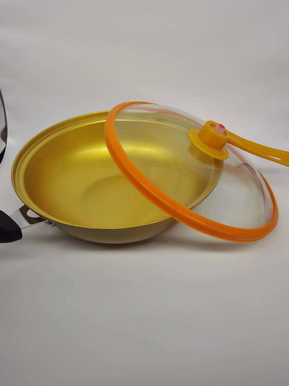 厂家直销 黄金真空锅 无烟养生不粘炒锅 展会产品 高档礼品锅