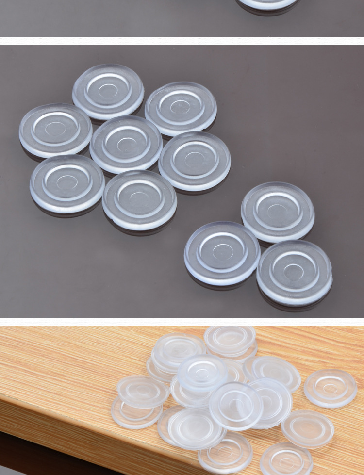 创联 家具螺纹胶垫 茶几玻璃台透明塑料橡胶垫 家具台桌防滑垫