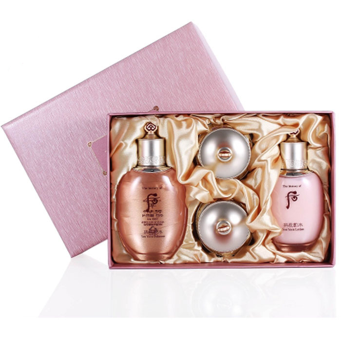 化妆品 whoo后共振享水研水 乳 面霜 超补水套装 韩国后化妆品