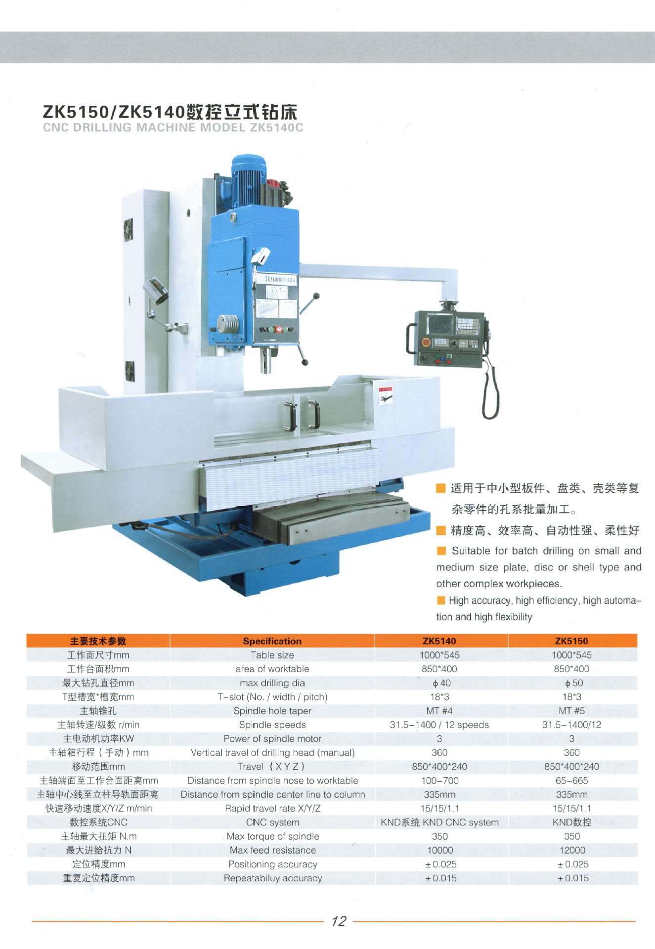 数控钻床-精密数控立式钻床-zk5150