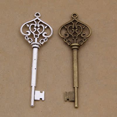 9g 雅亿新款饰品小吊坠 古银色钥匙zakka配件(70/包)