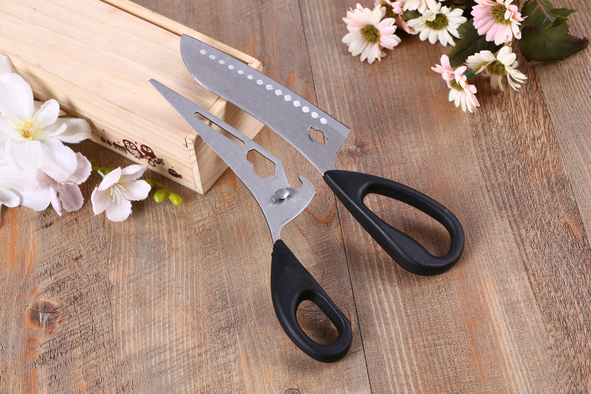 展会礼品微信 厨房剪刀 强力鸡骨剪 拆装多功能剪刀 厂家直销