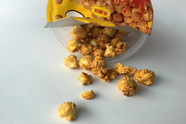 美式球形 桶装爆米花 焦糖味 ktv零食膨化食品 130g