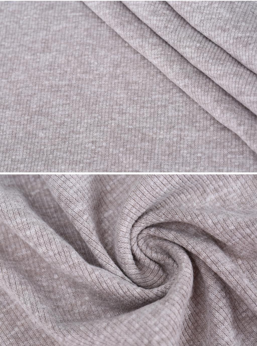 雪花2*2罗纹弹力磨毛面料 起绒拉毛罗纹