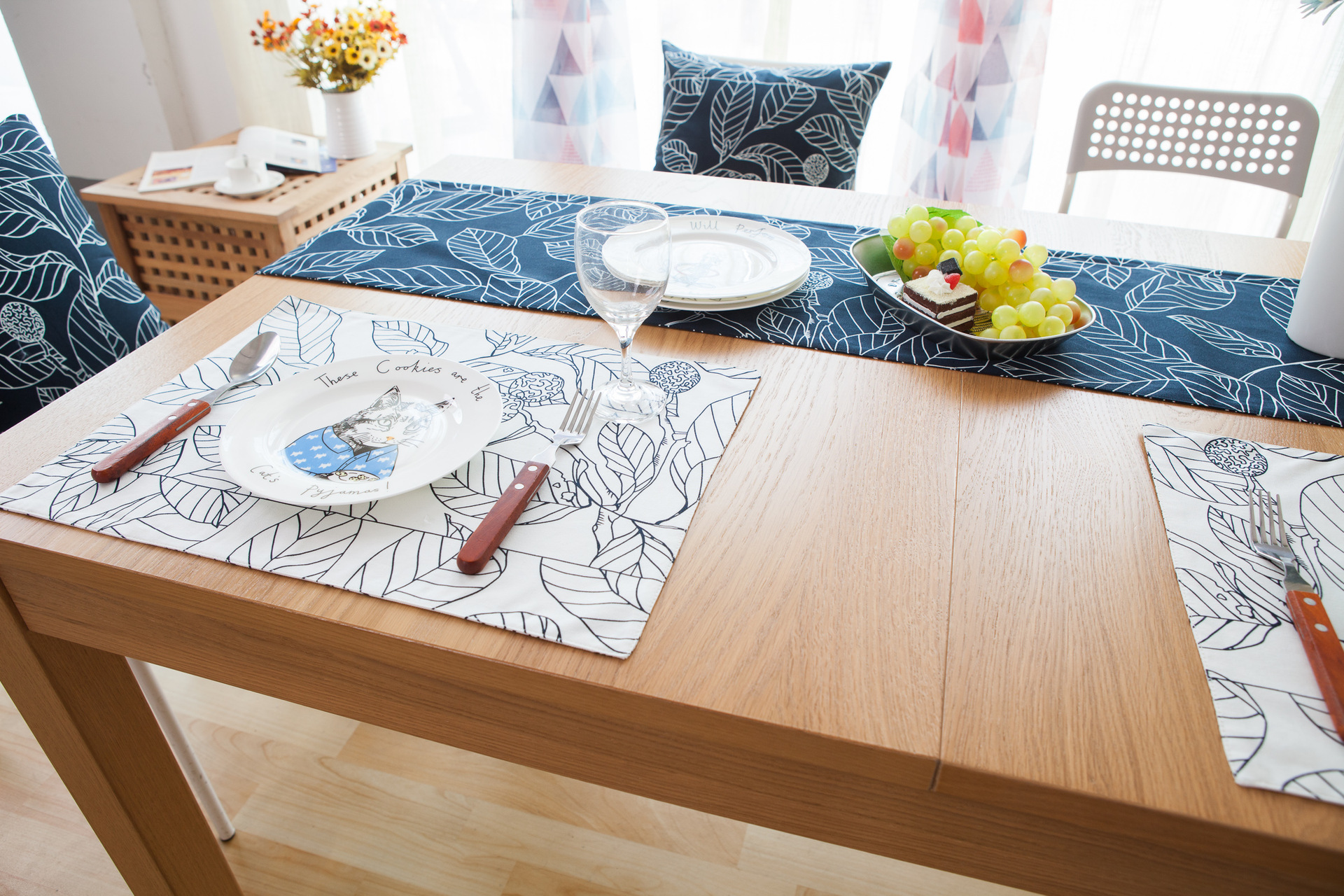 棉麻布艺餐桌餐垫 叶子隔热垫餐桌垫碗垫杯垫西餐垫子一件代发