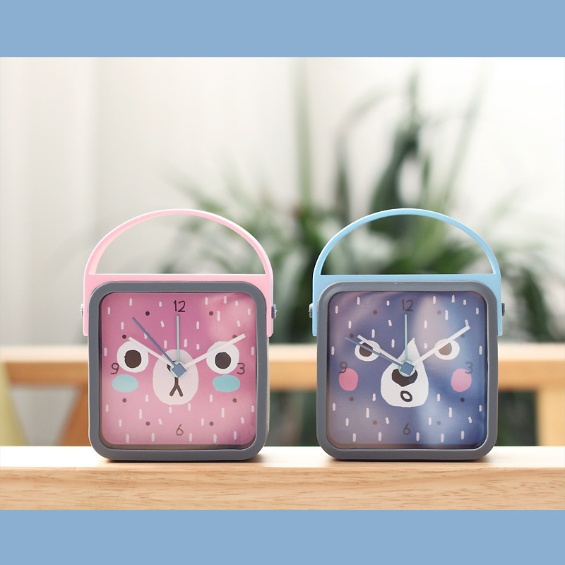 韩国电子产品批发 青壹坊-图图拉好想你提手方块闹钟 130g