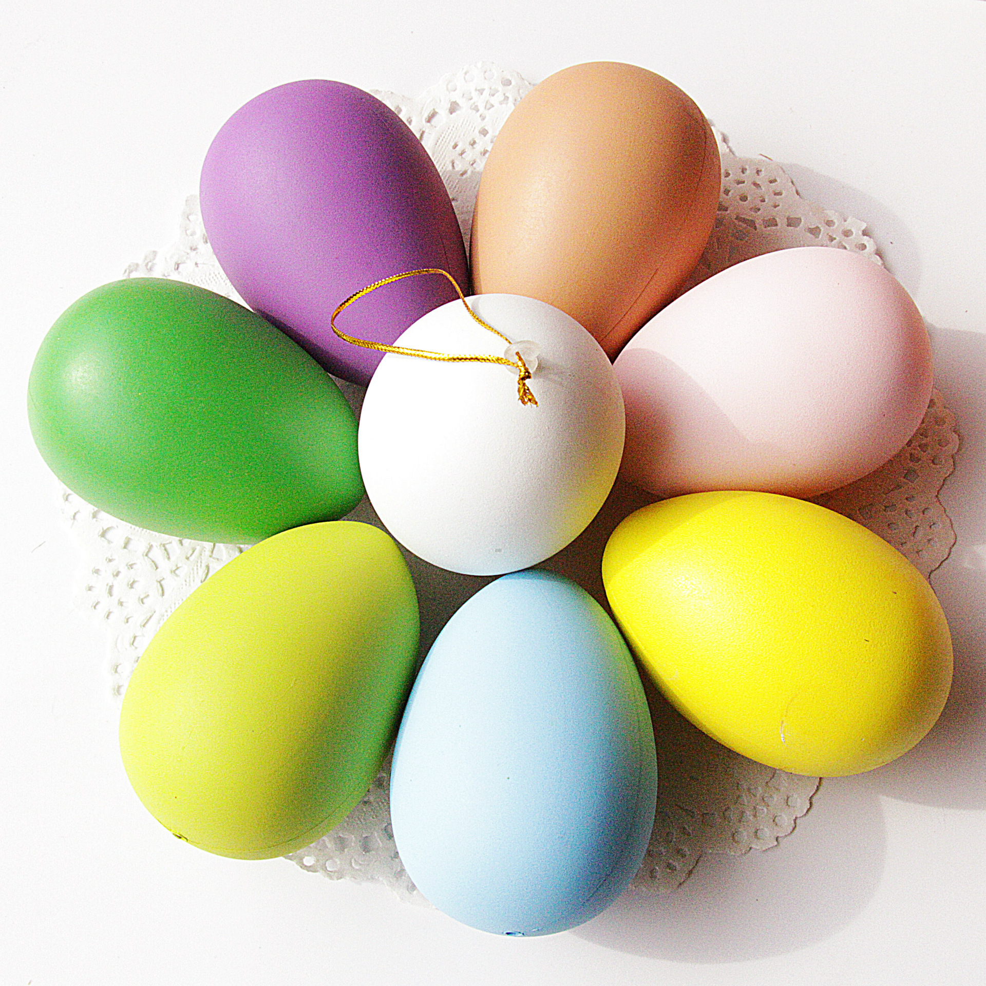 有挂绳5x8cm复活节彩蛋仿真鸡蛋儿童diy涂鸦画画塑料蛋模型