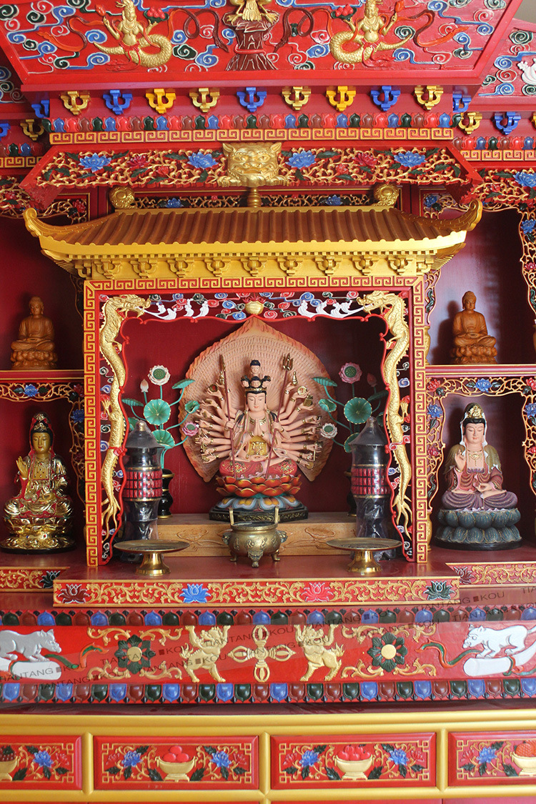 藏式佛龛 北京佛龛厂家定做佛堂佛坛 佛台 佛柜 彩