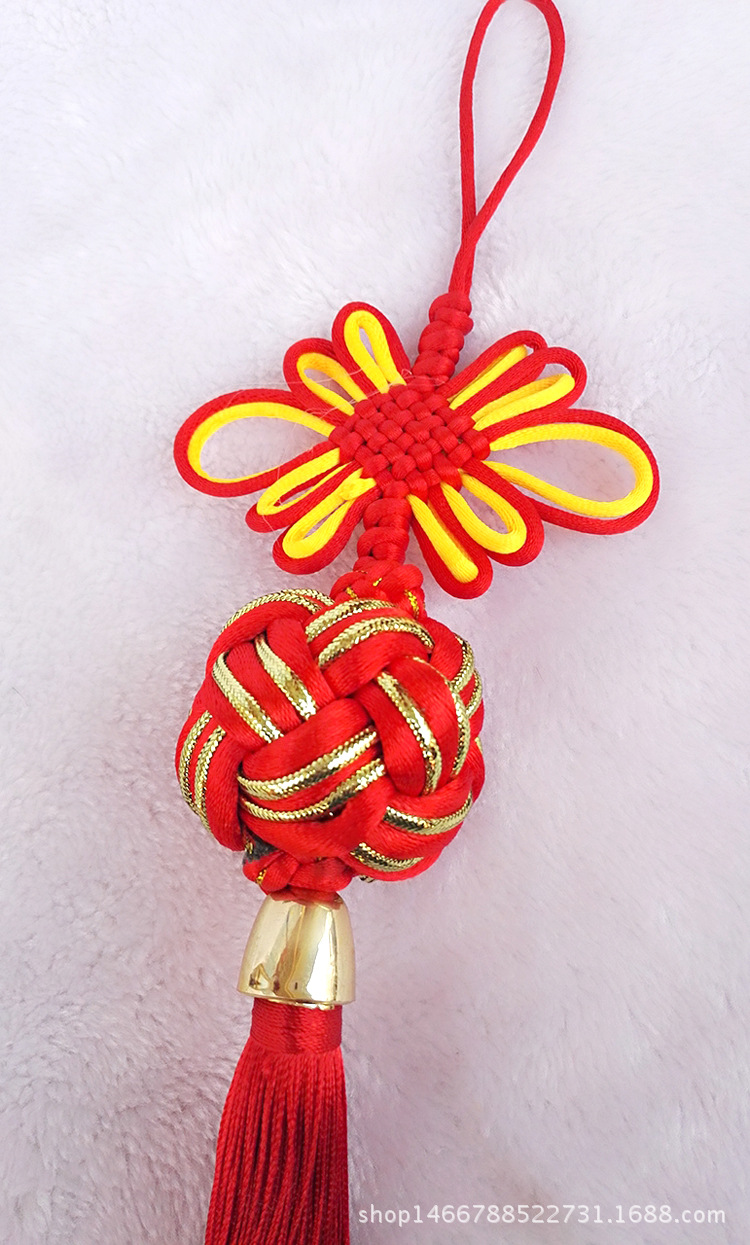 新款手工编绣球中国结汽车挂件招财保平安纳福工艺礼品小中国结